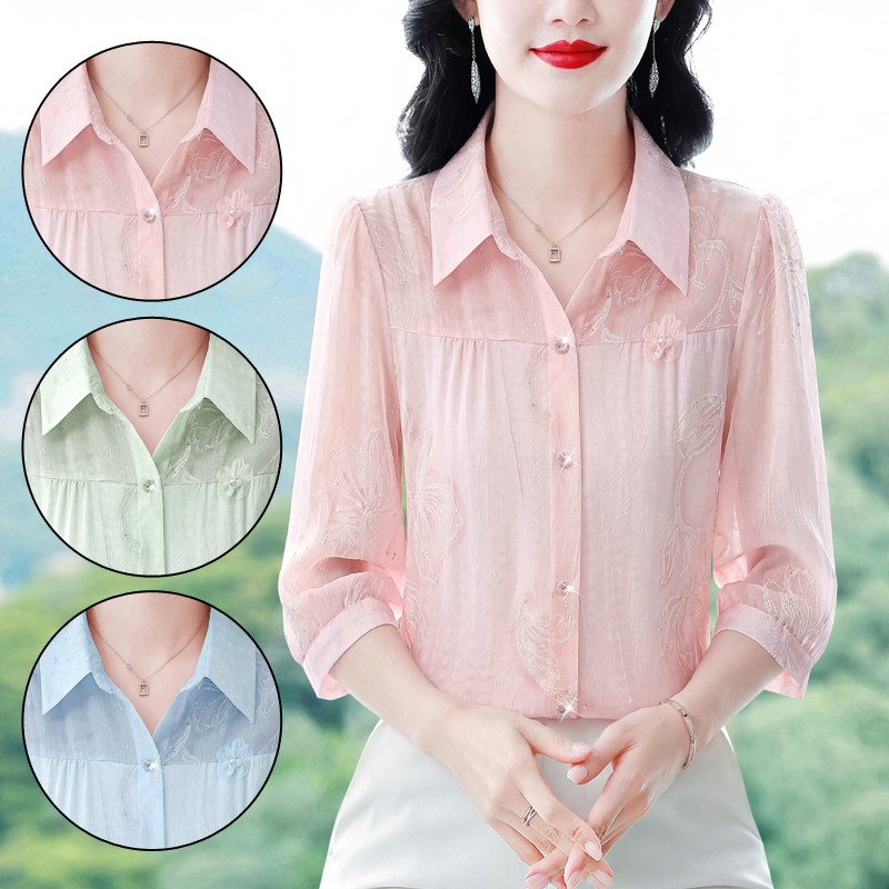 RY2478# 2026夏装新款短袖衬衫时尚大码上衣宽松遮肚子百搭