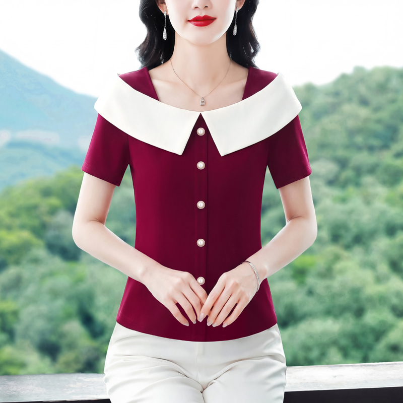 RY2471# 纯棉短袖t恤女2026年新款夏季女装正肩不规则上衣设计感半袖体恤