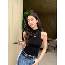 批发半高领无袖针织衫女<b class='q'>夏季</b>叠穿西装内搭修身打底衫短款坎肩背心上衣