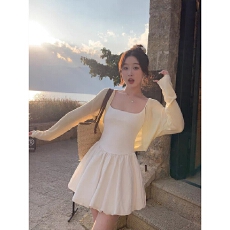 批发配吊带裙外搭短款弧形坎肩罩衫女夏季冰丝防晒针织<b class='q'>开衫</b>薄款小外套