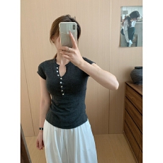 批发法式针织衫短袖修身弹力上衣2026年夏季新款气质打底T恤纯色减龄