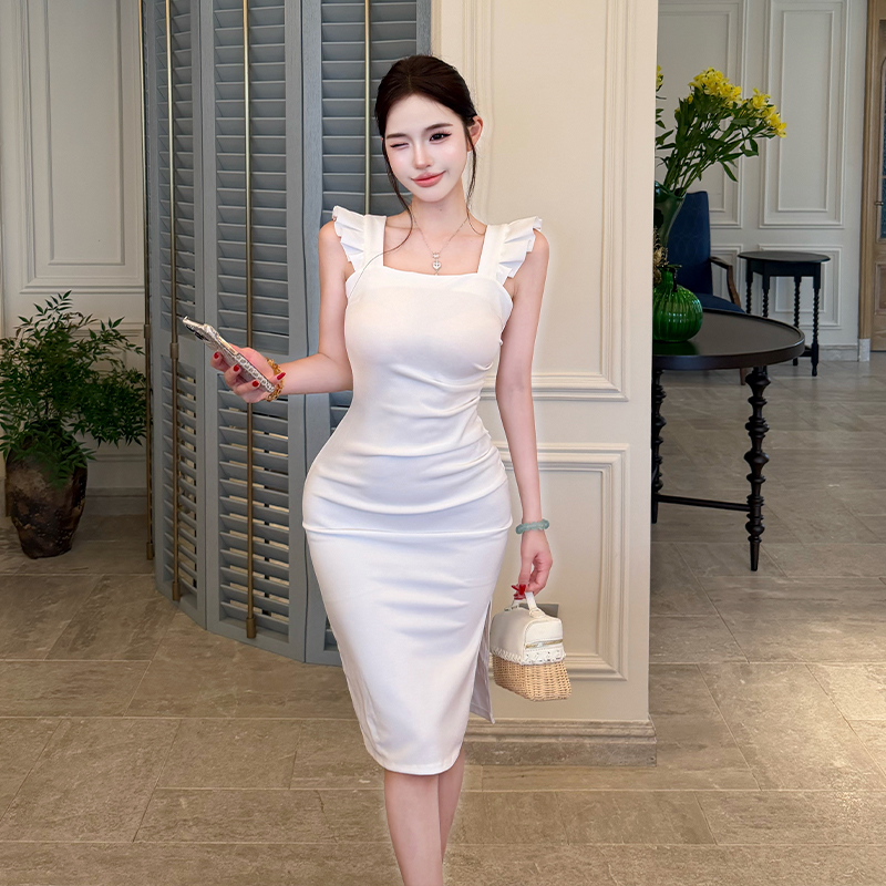 실사 복잡한 고대 칼라 Chic 작은 날다 소매 그는 벤 바람 여성 드레스 여름 프랑스식 작은 대중 품격 몸매 가꾸기 치마