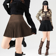 批发实拍2025毛呢百褶秋冬韩风显瘦<b class='q'>百搭</b>防走光短裤超短半身裙裙子女