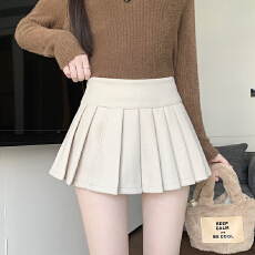 批发实拍加厚毛呢百褶裙A字裙半身裙女秋冬2025新款高腰伞裙裤裙裙子