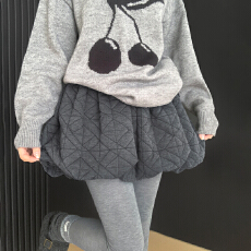 批发实拍花苞<b class='q'>短裤</b>女秋冬新款松紧高腰夹棉蓬蓬半身裙显瘦A字灯笼裙裤