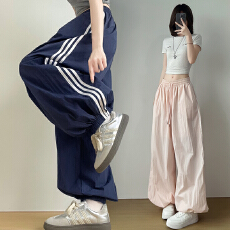 批发实拍宋<b class='q'>雨</b>琦同款束脚运动裤女2026夏季薄款休闲显瘦松紧腰灯笼长裤