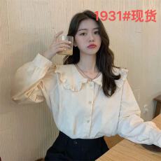 批发2025新款减龄<b class='q'>娃娃领</b>长袖衬衫女设计感小众秋季气质温柔风上衣