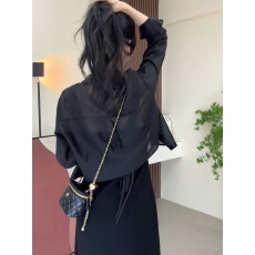 批发高级感雪纺防晒衣衬衫女夏配裙子外搭披肩短款开衫外套透气薄罩衫