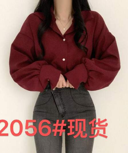 프랑스식 Chic 맨위 여성 한 부서 chic 품격 레트로 빨간색 셔츠 디자인 센스 작은 대중 봄 드레스 셔츠 인사이드 가져 가라.