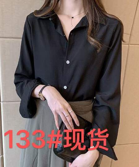빅 사이즈 여성 의류 2026 봄 가을 새로운 루즈핏 쉬폰 화이트 여성 셔츠 경력 긴팔 패션 한 물품 셔츠 맨위