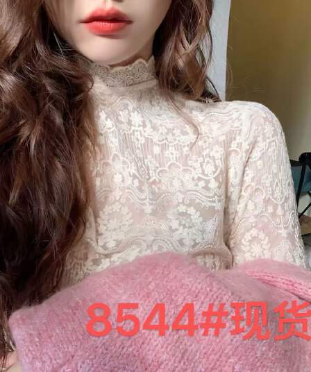 가을 겨울 폭발 2026 슈퍼 요정 새로운 외국 가스 터틀넥 품격 우아함 만나는 다용도 레이스 망사 긴팔 맨위