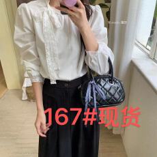 批发超好看独特短款衬衫蕾丝边侧绑带韩系甜美温柔2026春秋新款设计感