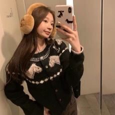 批发韩系im向童趣小马~羊驼混纺小马提花软糯毛感<b class='q'>开衫</b>毛衣女