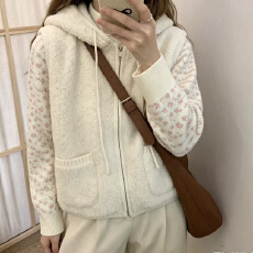 批发温柔风加厚连帽马甲女外套秋冬新款<b class='q'>时尚</b>百搭针织圆领套装