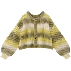 批发秋季新款<b class='q'>日系</b><b class='q'>甜美</b>渐变色慵懒风时尚麻花百搭宽松针织开衫