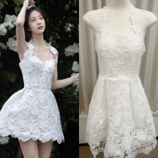 批发蕾丝轻<b class='q'>婚纱</b><b class='q'>新娘</b>2025新款抹胸短裙领证登记订婚小个子日常白裙礼服