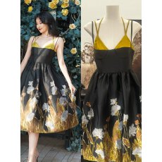 批发纸醉金迷立裁高定设计感小众精美礼服定位花蓬蓬<b class='q'>连衣裙</b>