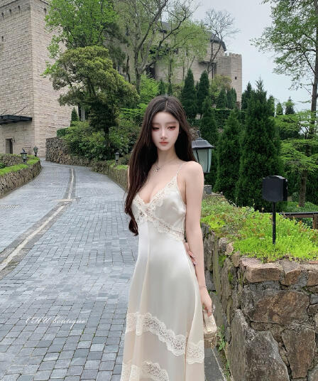 Yuehua 젤 af 무거운 작업 섹션 아세트산 레이스 드레스 대 물품 가슴 수 있습니다. 증가