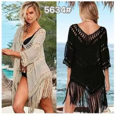 批发跨境欧美热销款宽松中长款大摆镂空手钩沙滩<b class='q'>比基尼</b>泳衣沙滩<b class='q'>罩衫</b>女