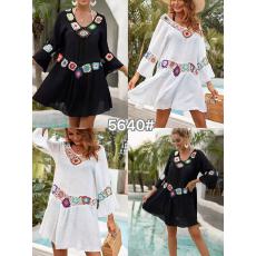 批发跨境欧美热销款宽松中长款大摆镂空手钩沙滩<b class='q'>比基尼</b>泳衣沙滩<b class='q'>罩衫</b>女