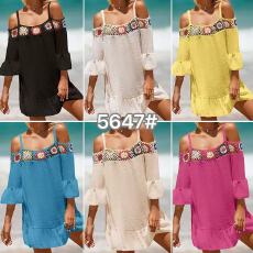 批发跨境欧美热销款宽松中长款大摆镂空手钩沙滩<b class='q'>比基尼</b>泳衣沙滩<b class='q'>罩衫</b>女