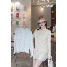 批发复古文艺韩系百搭翻领全棉衬衫春秋款纯色百搭<b class='q'>钩花</b>立体刺绣<b class='q'>上衣</b>