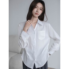 批发实拍2026基础款白色打褶衬衫女春夏宽松休闲长袖氛围感上衣衬衣女