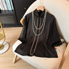 批发2026<b class='q'>春</b>夏新款真丝上衣黑色小衫