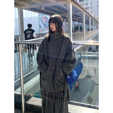 批发深冬加厚独特超好看灰色呢子大衣女入冬季2025新款毛呢外套高级感