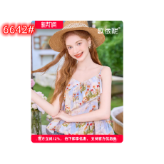 批发夏季新款女甜美海边度假辣妹<b class='q'>雪纺</b><b class='q'>衫</b>碎花小吊带<b class='q'>背心</b>无<b class='q'>袖</b>上衣