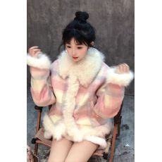 批发毛呢小香风外套女秋冬季新款小个子高级感气质加绒厚棉服短款<b class='q'>棉衣</b>