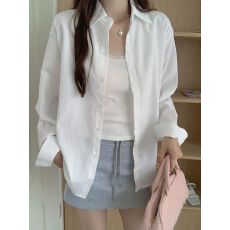 批发<b class='q'>特价</b>原版质量衬衫上衣女秋季新款设计感小众休闲宽松外搭衬衣外套