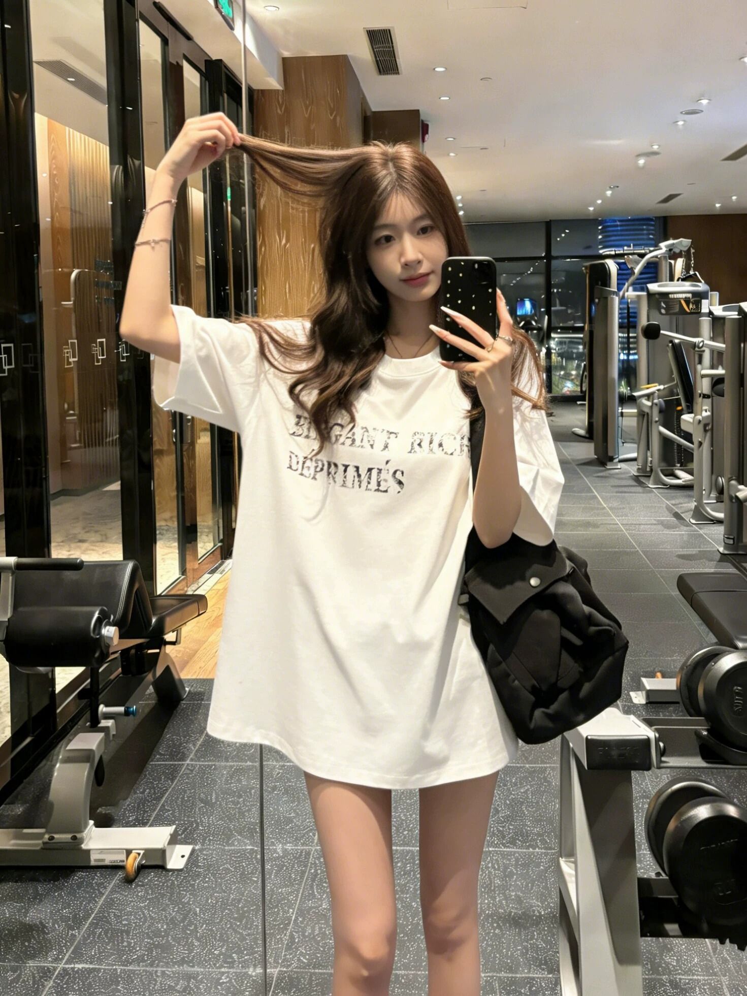 경관 그림 21 순면 210 그램 2026 년 여름 드레스 반팔 티셔츠 여성 프린트