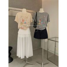 批发官图 21支纯棉-210克100%棉 夏装短袖T恤女韩版大码宽松