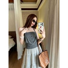 批发【随心裁 原版品质】交叉挂脖式抹胸背心<b class='q'>女</b>装夏季设计感吊带上衣