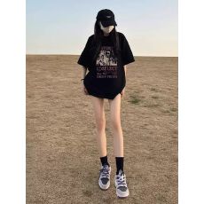批发官图 21支纯棉-210克纯棉 夏装短袖T恤<b class='q'>女</b>韩版大码宽松