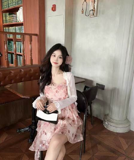 2026 여름 감정 달콤한 매운맛 불규칙 빨간색 꽃무늬 슬립 드레스 활력 소녀 차 인사이드 차 호흡 곤란 치마 여성