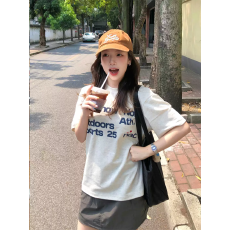 批发官图 21支纯棉-210克纯棉 夏装短袖T恤女韩版大码宽松