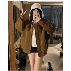 批发复古麂皮夹克女2026<b class='q'>秋</b>季美式宽松翻领休闲百搭外套上衣高级外衣