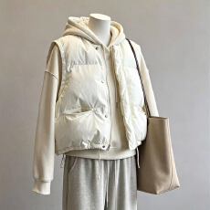 批发实拍韩版棉服立领羽绒马甲女冬季新款韩版小个子短款加厚保暖坎肩