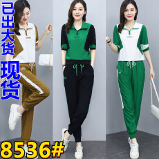 批发夏季休闲时尚<b class='q'>运动服</b>套装女2025<b class='q'>新款</b>小个子时髦两件套洋气减龄气质