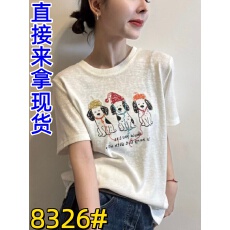 批发卡通<b class='q'>可爱</b>戴帽小狗印花短袖T恤女夏季新款圆领体恤打底衫内搭上衣