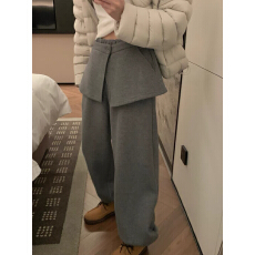 批发韩系加绒加厚可拆卸屁帘束脚休闲卫裤女2025冬新款高腰显瘦