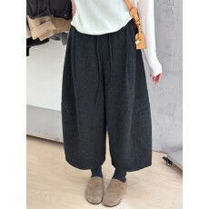 批发新款时尚百搭宽松显瘦洋气九分裤羊绒裤加绒