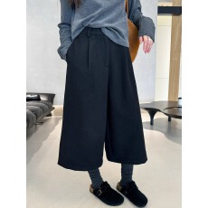 批发羊毛呢七分阔腿裤女欧洲站2024<b class='q'>秋装</b>新款欧货<b class='q'>女装</b>时尚洋气