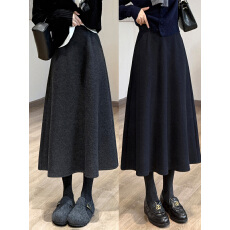 批发极简平腰羊毛<b class='q'>伞</b><b class='q'>裙</b>2长度狂遮肉优雅长<b class='q'>裙</b><b class='q'>冬季</b>保暖半身<b class='q'>裙</b>