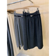 批发配腰带毛呢半身裙女中长款2025冬季新韩系休闲高腰A字