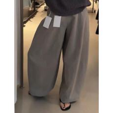 批发韩系高级灰百搭气球裤<b class='q'>女</b>2025早秋新款哈伦阔腿弯刀