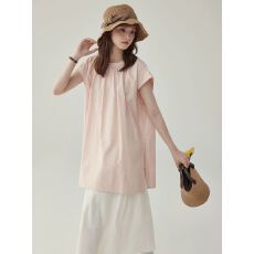 批发优质#日系复古简约无袖圆领慵懒风衬衫女夏季宽松褶皱