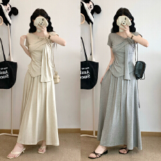批发实拍法式<b class='q'>套装</b>女2026夏季气质上衣高腰半身裙两件套<b class='q'>女装</b>穿搭